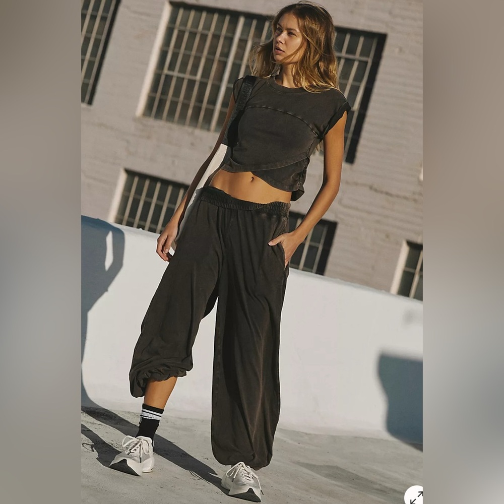 Free People Hot Shot Crossover Matching Set, Black